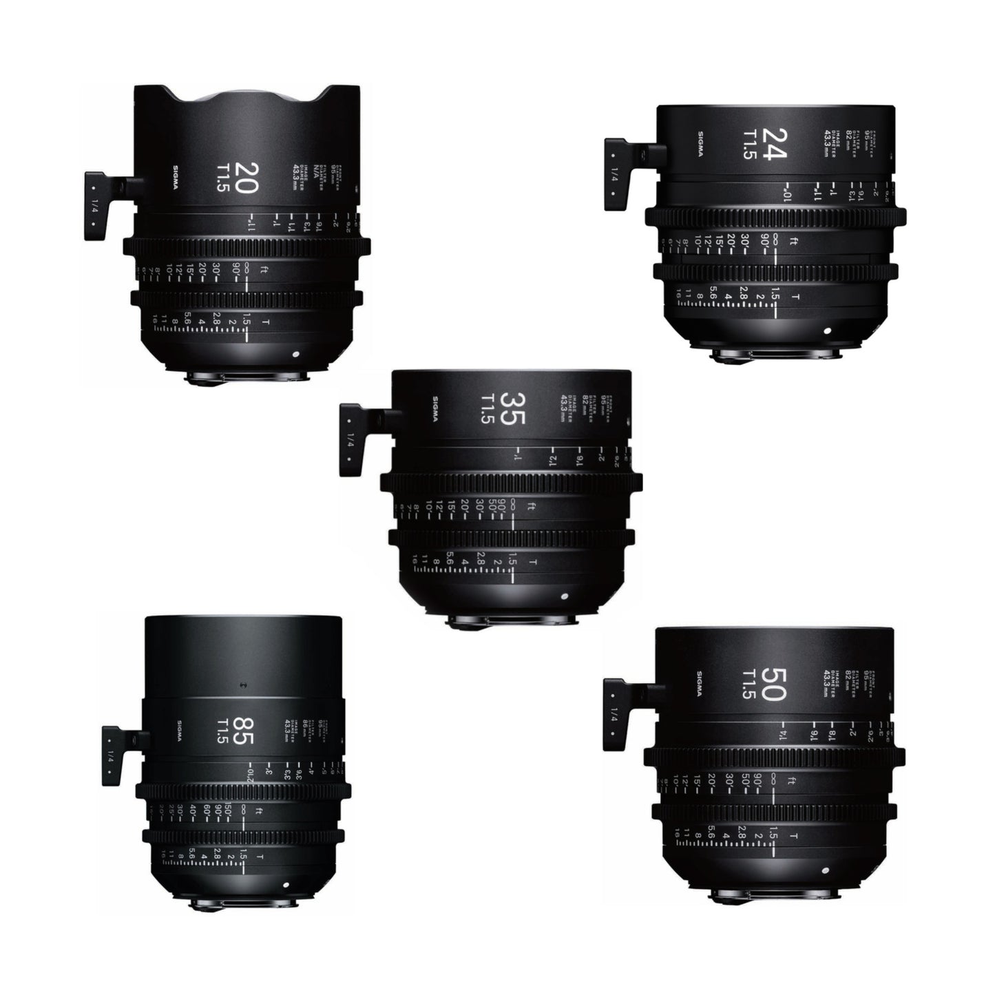 Sigma Cine FF 5 Lens Set EF Mount for hire