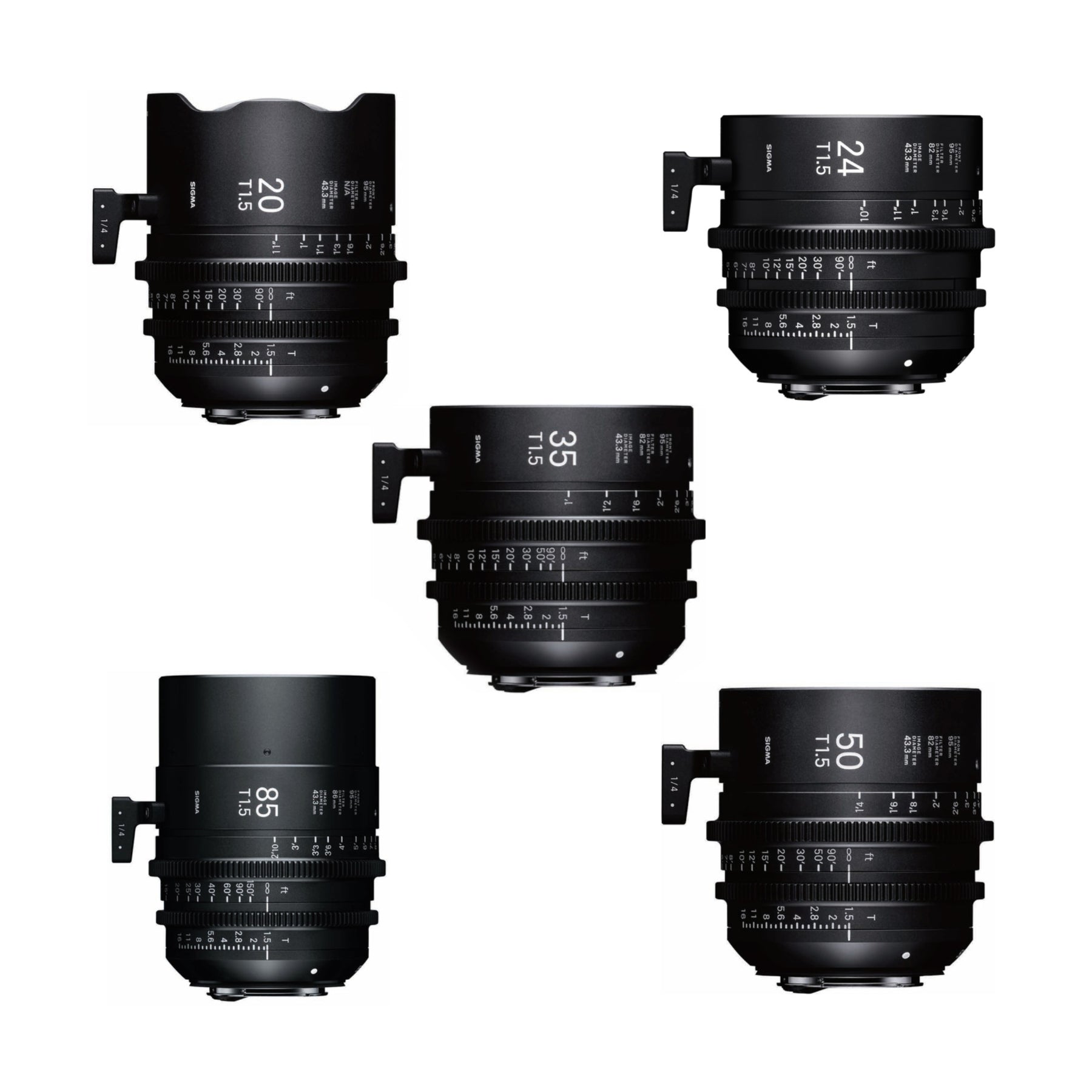 Sigma Cine FF 5 Lens Set EF Mount for hire