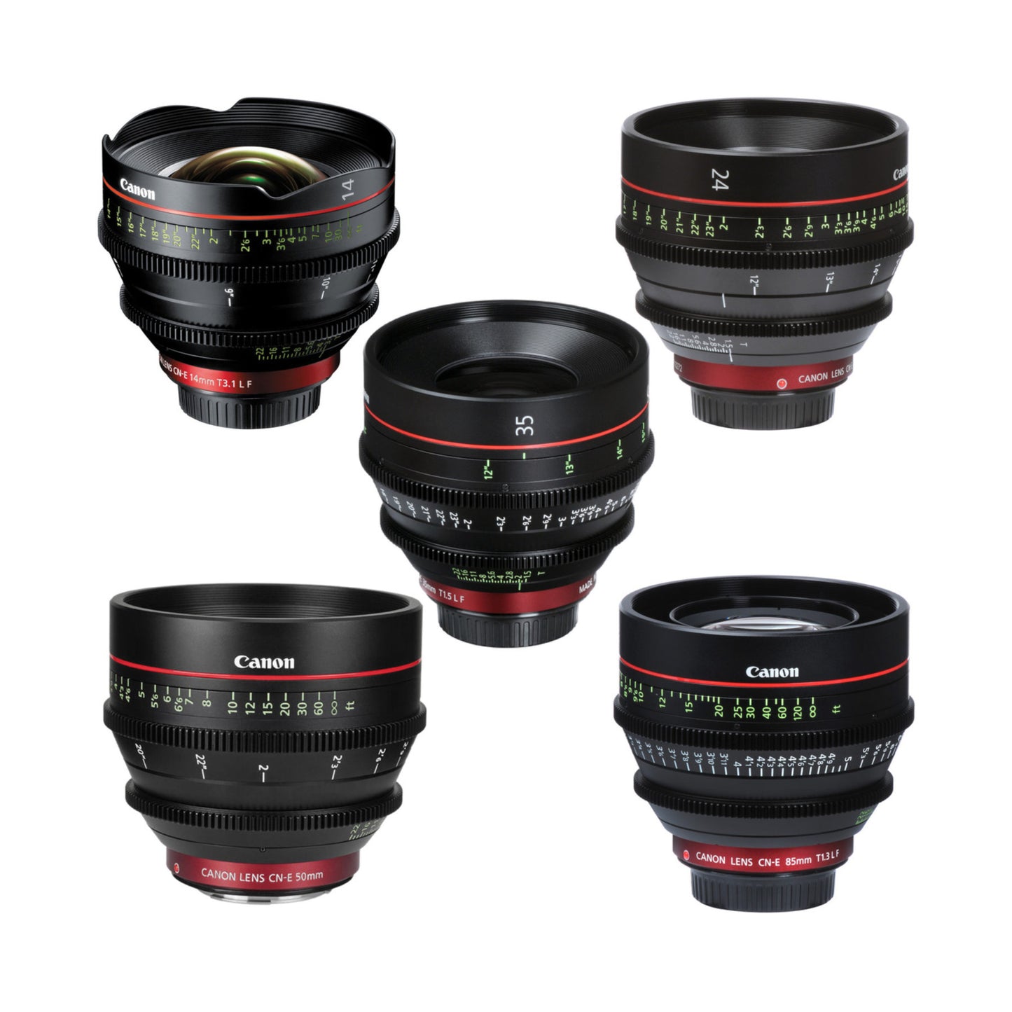 Canon EF Mount CN-E Cinema Prime 5 Lens Bundle