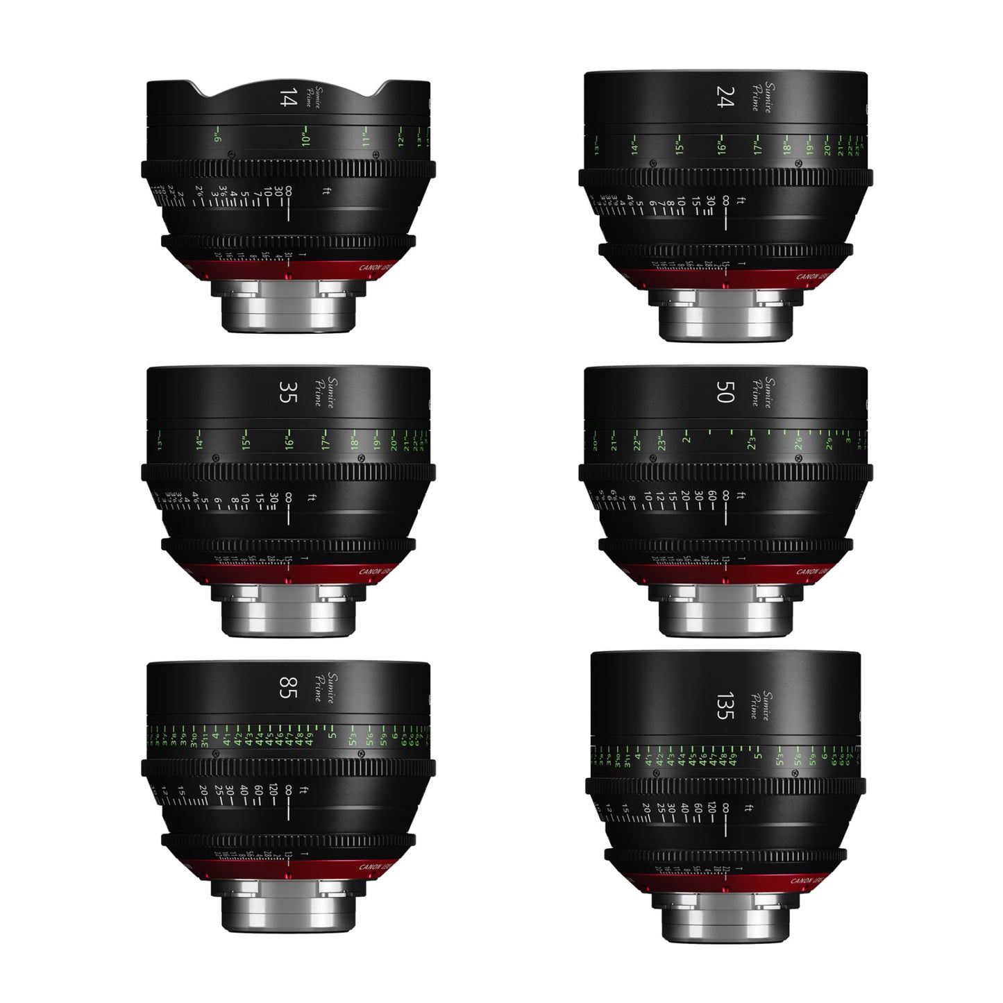 Canon Sumire CN-E PL Mount Lens Kit 14mm, 24mm, 35mm, 50mm, 85mm, 135mm